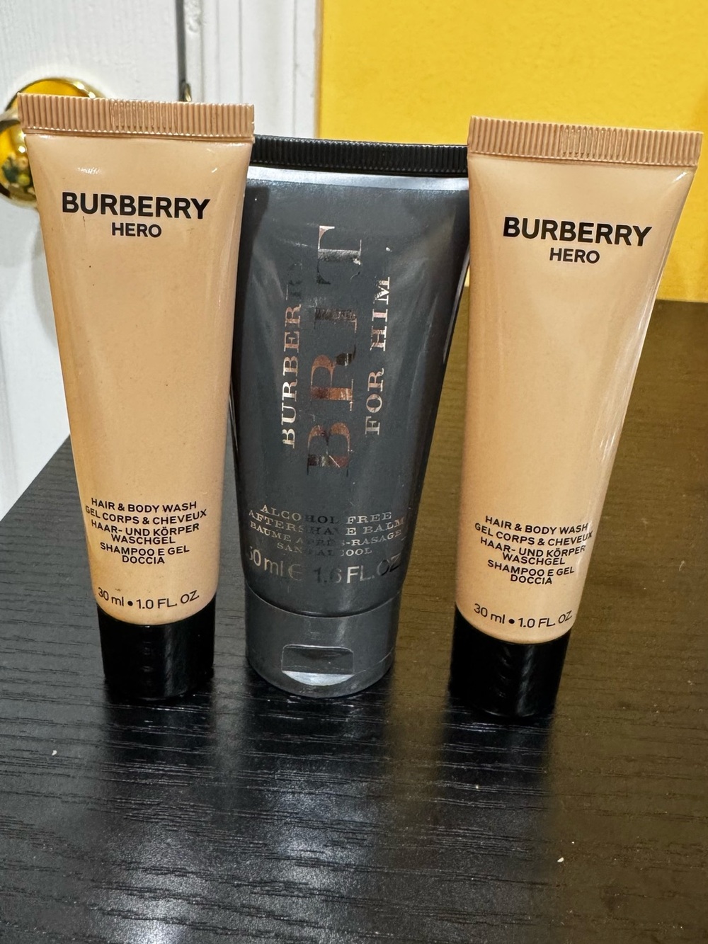 Burberry Brit For Him & Burberry Hero hair and body wash bundle  50 ml & 30 ml